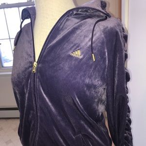 RARE adidas velour purple and gold tracksuit